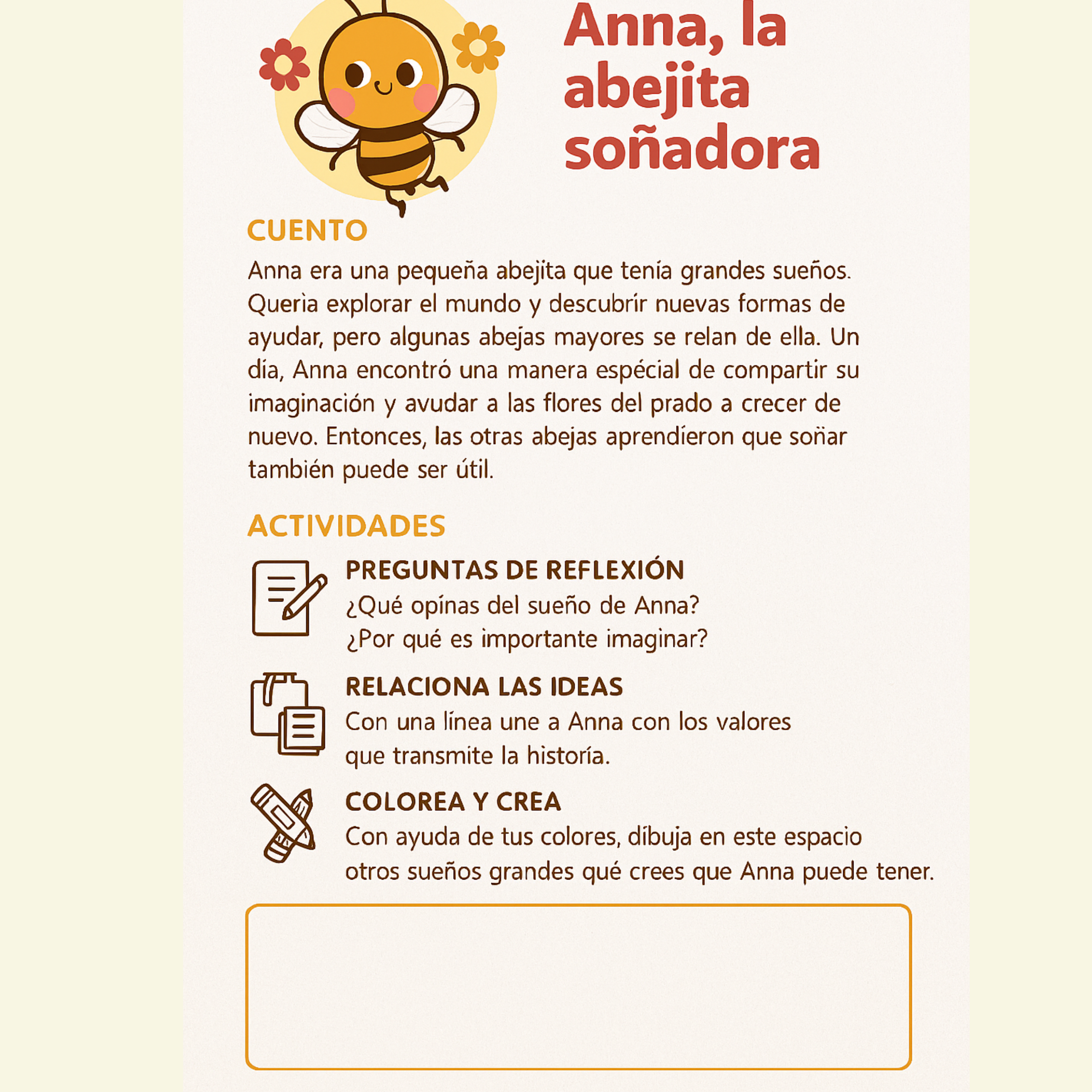 Anna la abejita soñadora. Ecohistorias.