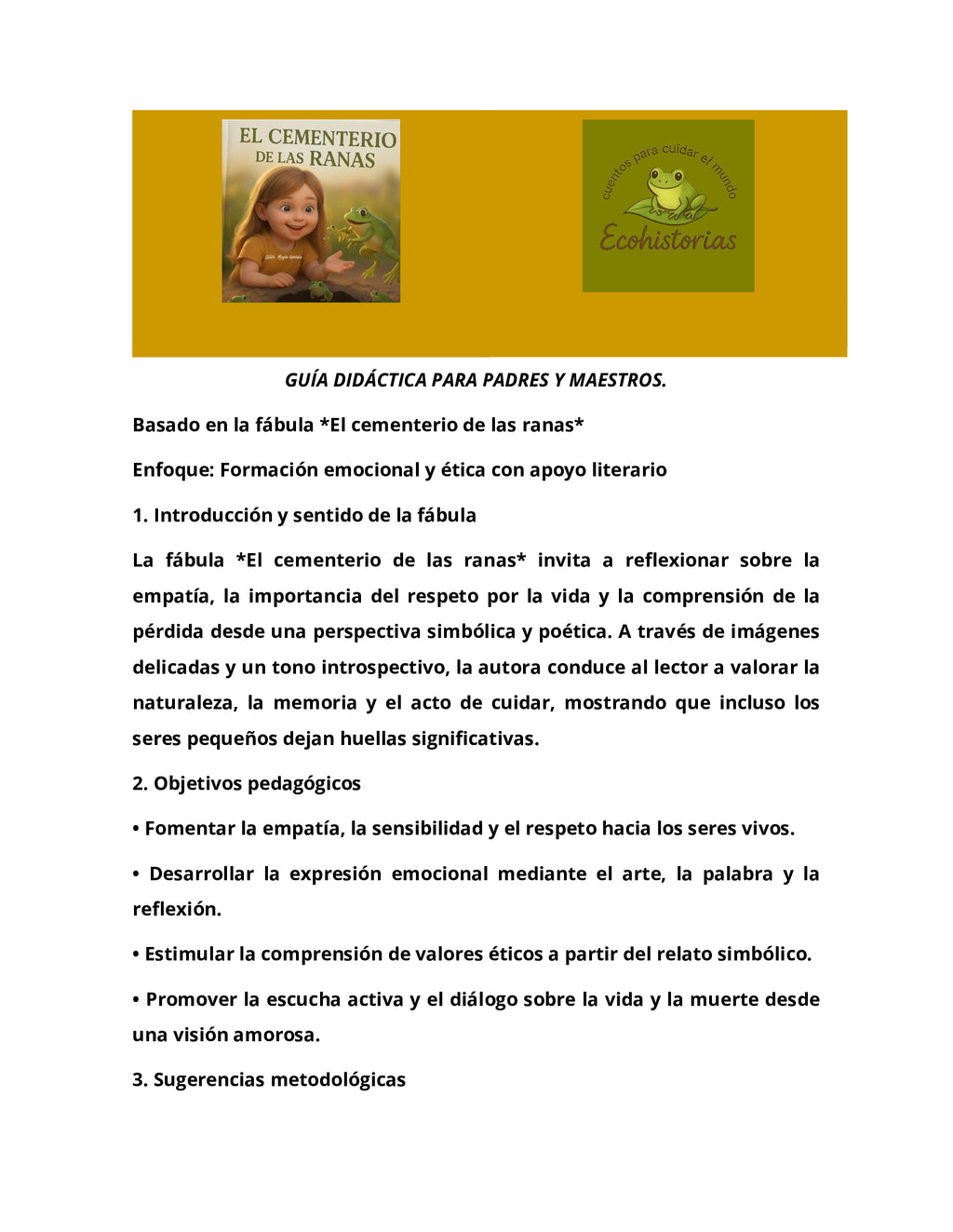 EL CEMENTERIO DE LAS RANAS, Ecohistorias para cuidar el mundo