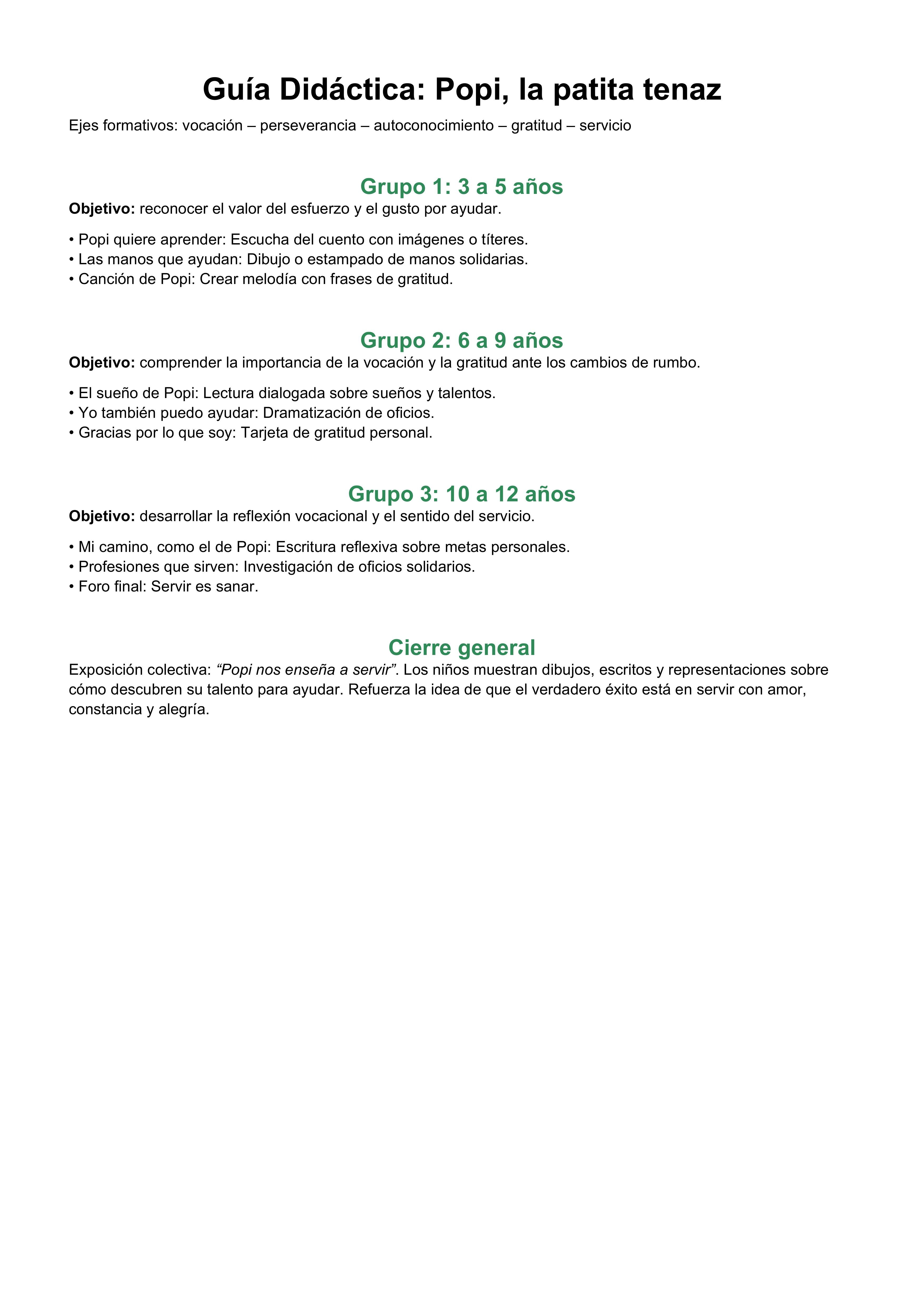 FÁBULAS DE SUPERACIÓN PERSONAL: POPI LA PATITA TENAZ